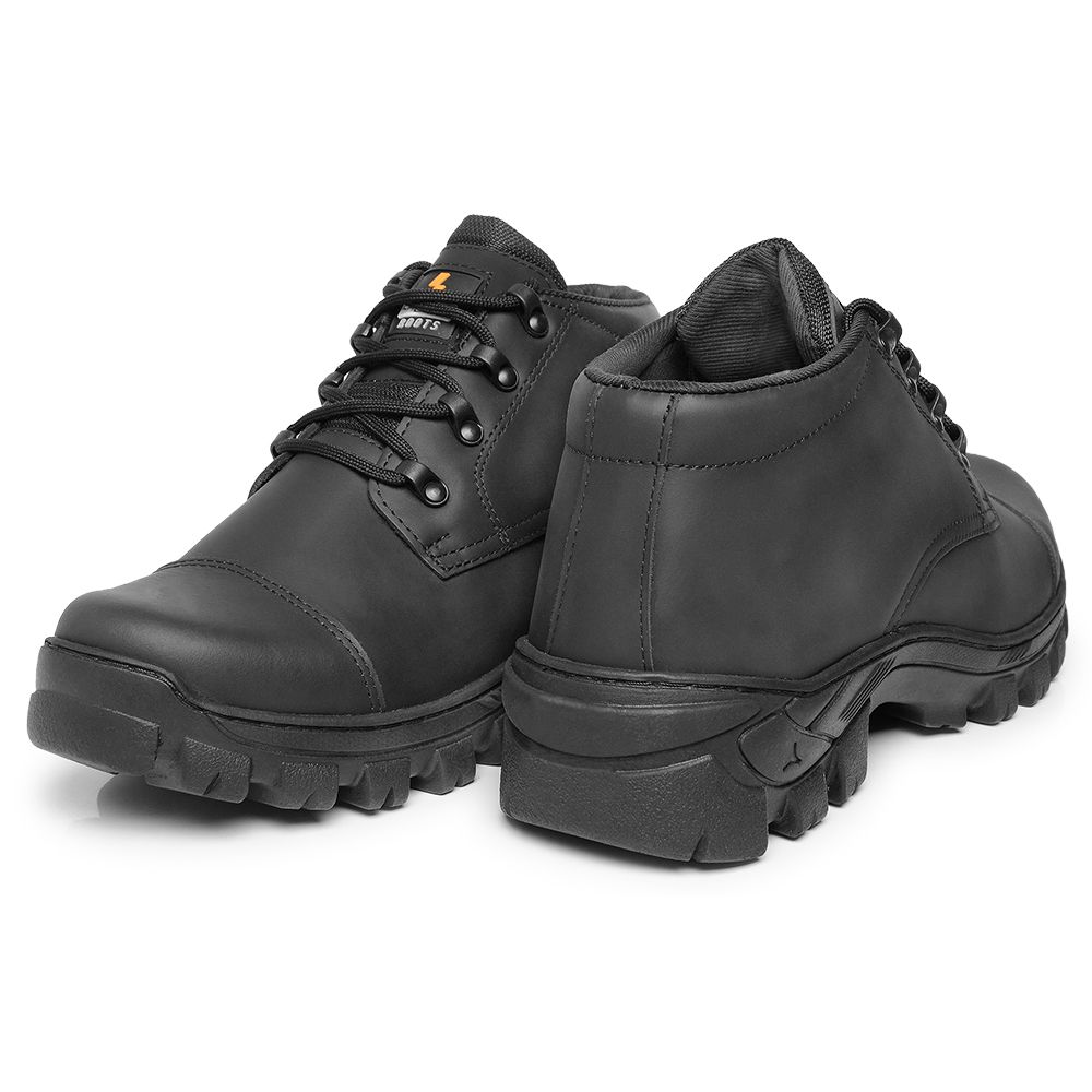 Bota Work Cano Médio Couro Legitimo Bico PVC | Preto - CA 52083