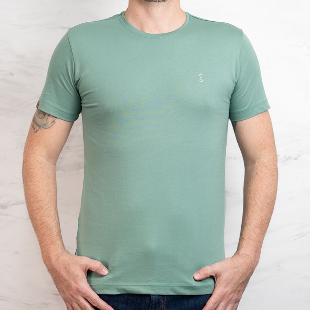T-Shirt Pima Brasão Verde Stefano - Stefano Store