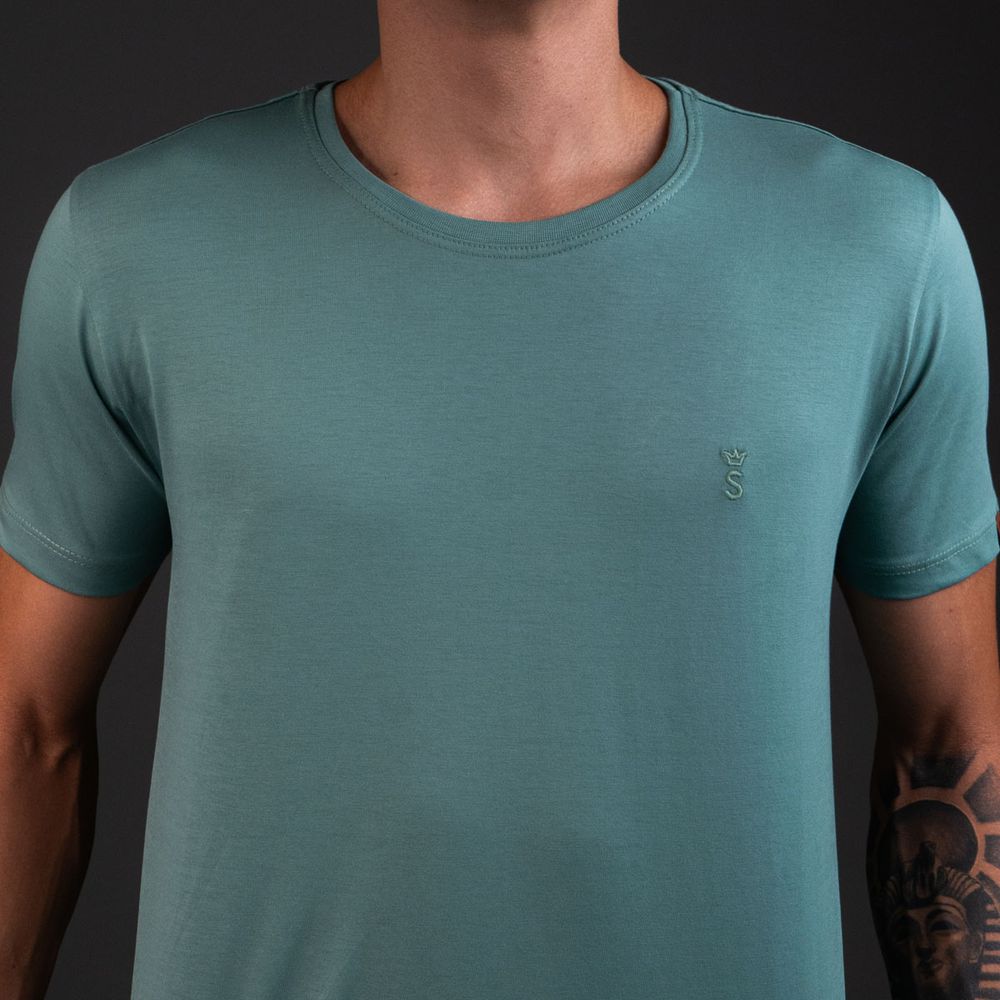 T-Shirt Camiseta Algodão Pima Verde Claro Stefano - Stefano Store
