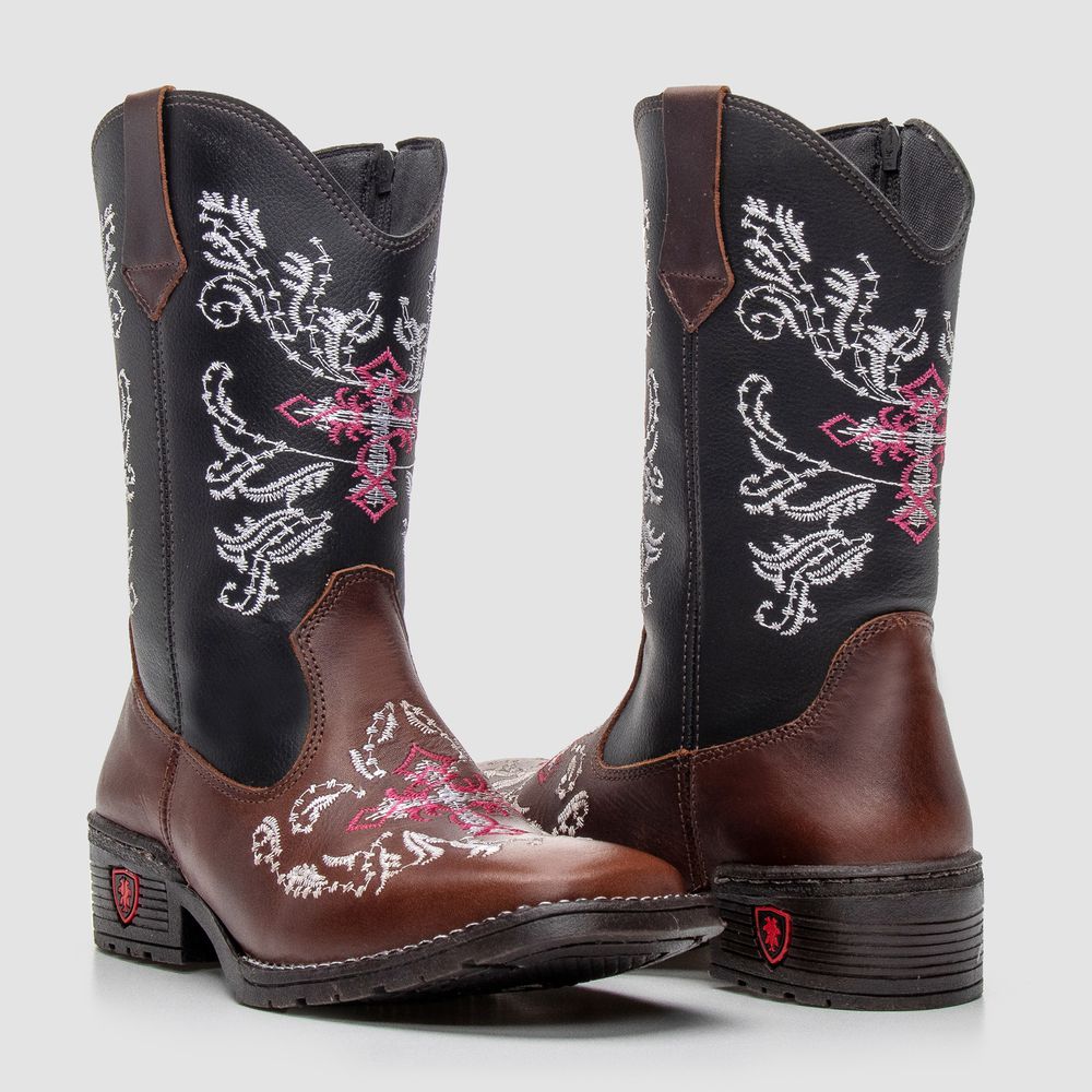 Bota Texana Infantil Cruz Rosa