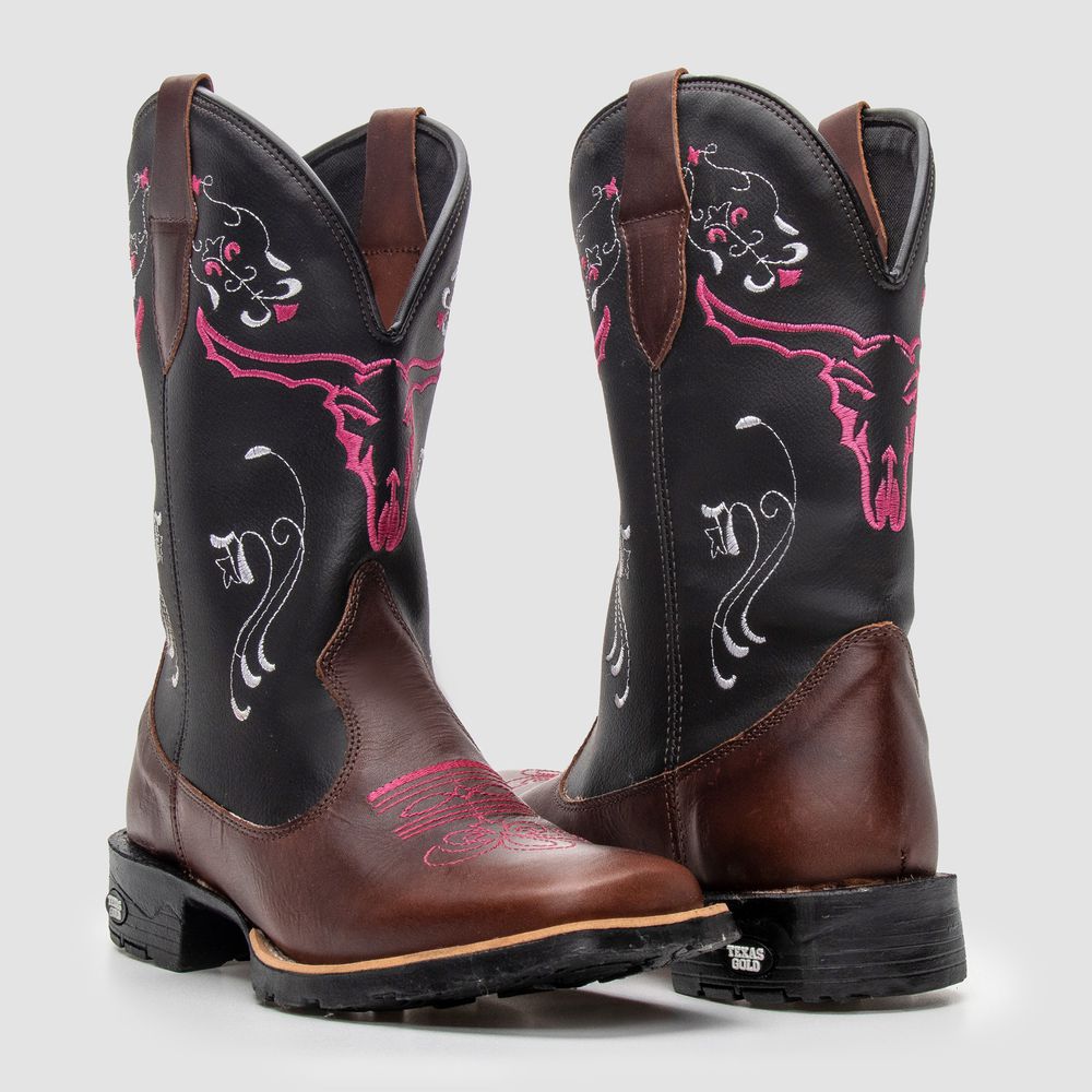 Bota Texana Feminina Cara de Boi
