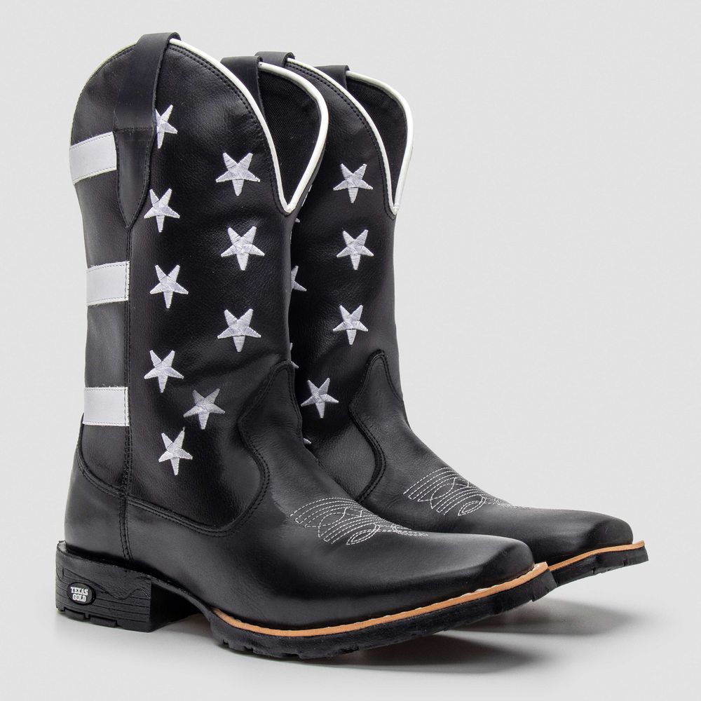 Bota Texana EUA Preta - TEXAS GOLD