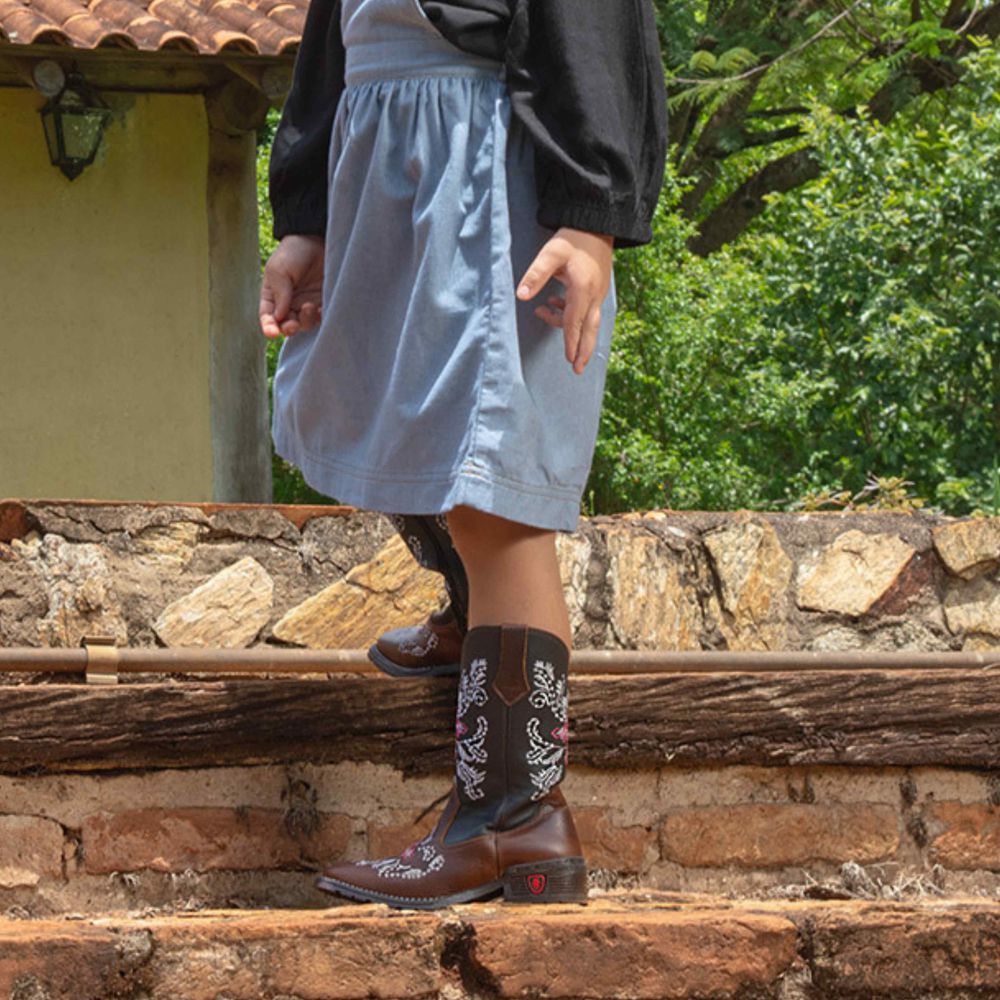 Bota Texana Infantil Cruz Rosa
