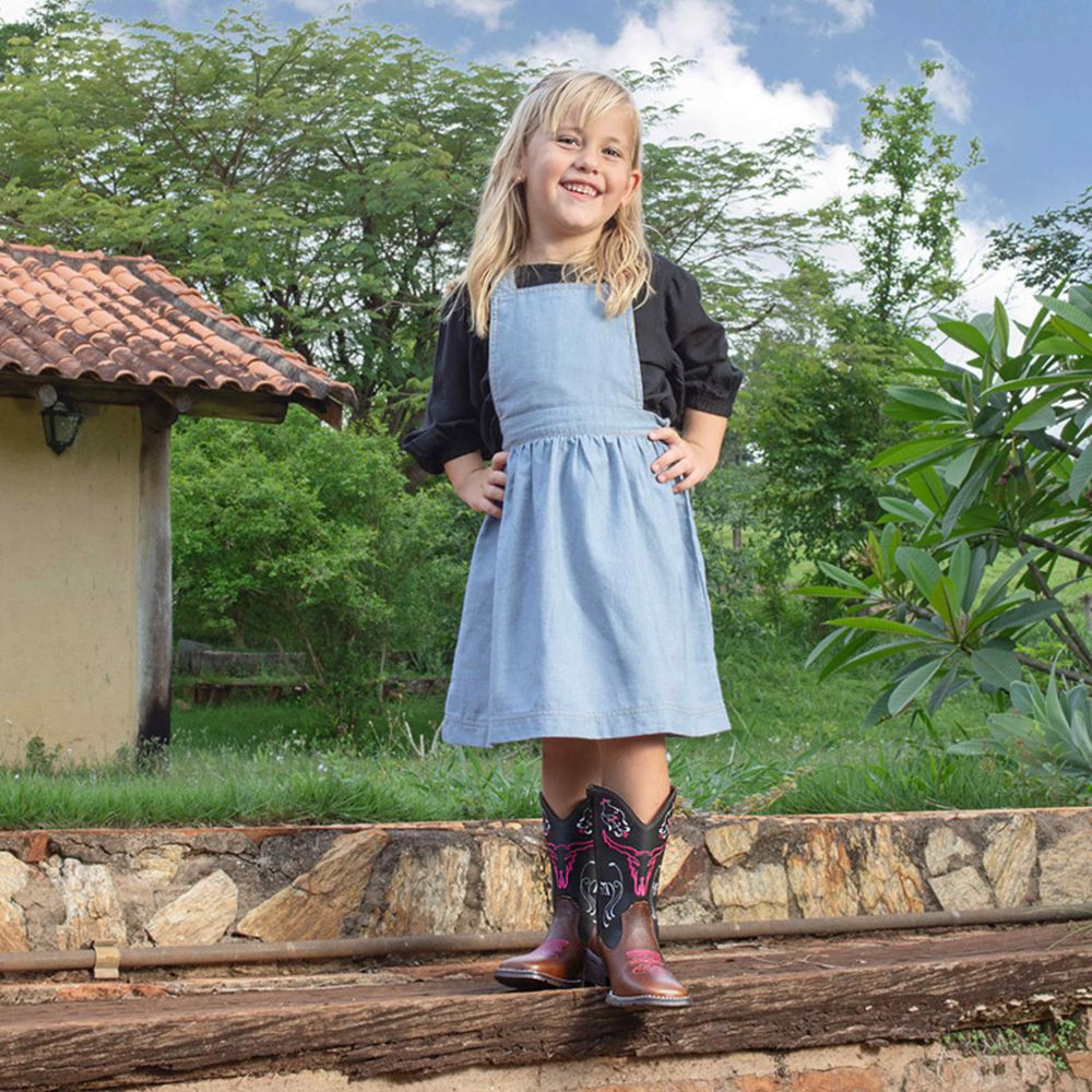 Bota Texana Infantil Cara de Boi