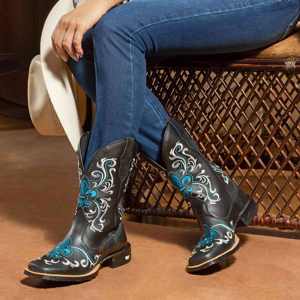 Bota Texana Flor de Lis