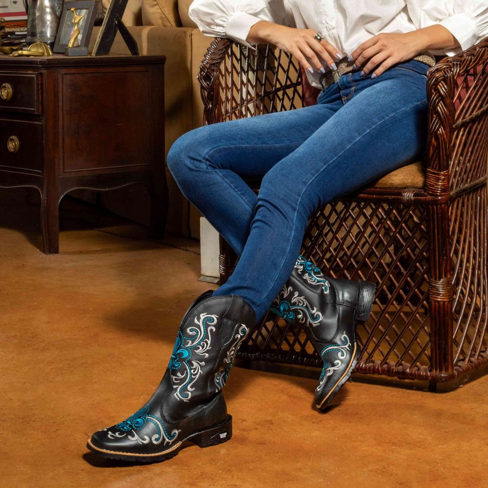 Bota Texana Flor de Lis