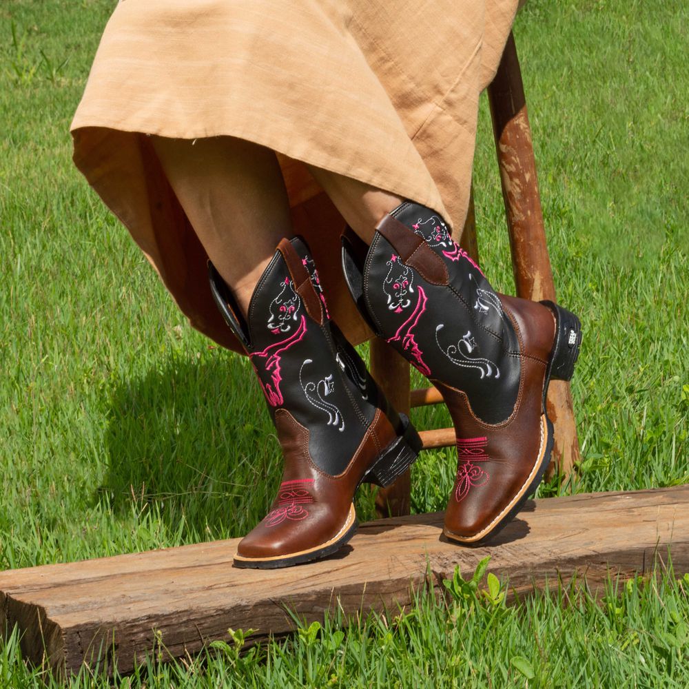 Bota Texana Feminina Cara de Boi