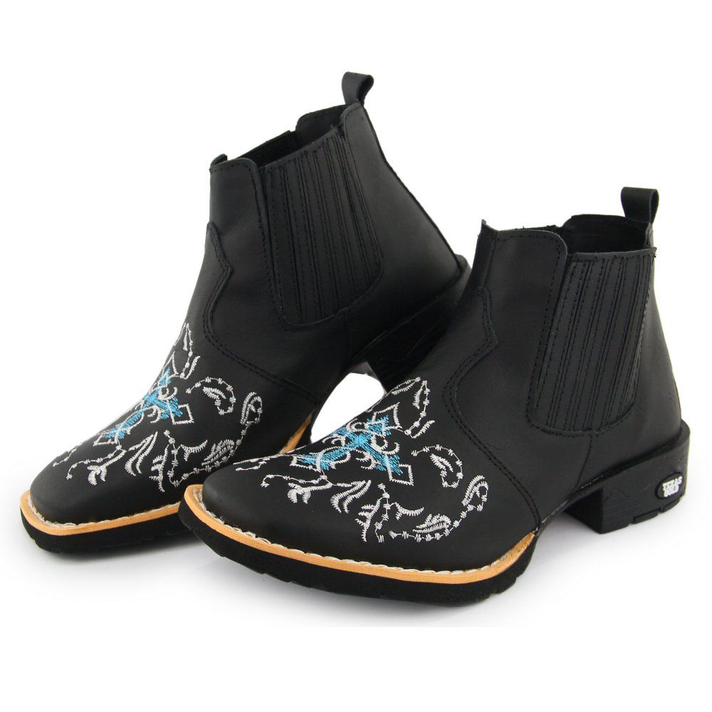 Bota Texana Feminina Star Cano Curto Preta - Outlet