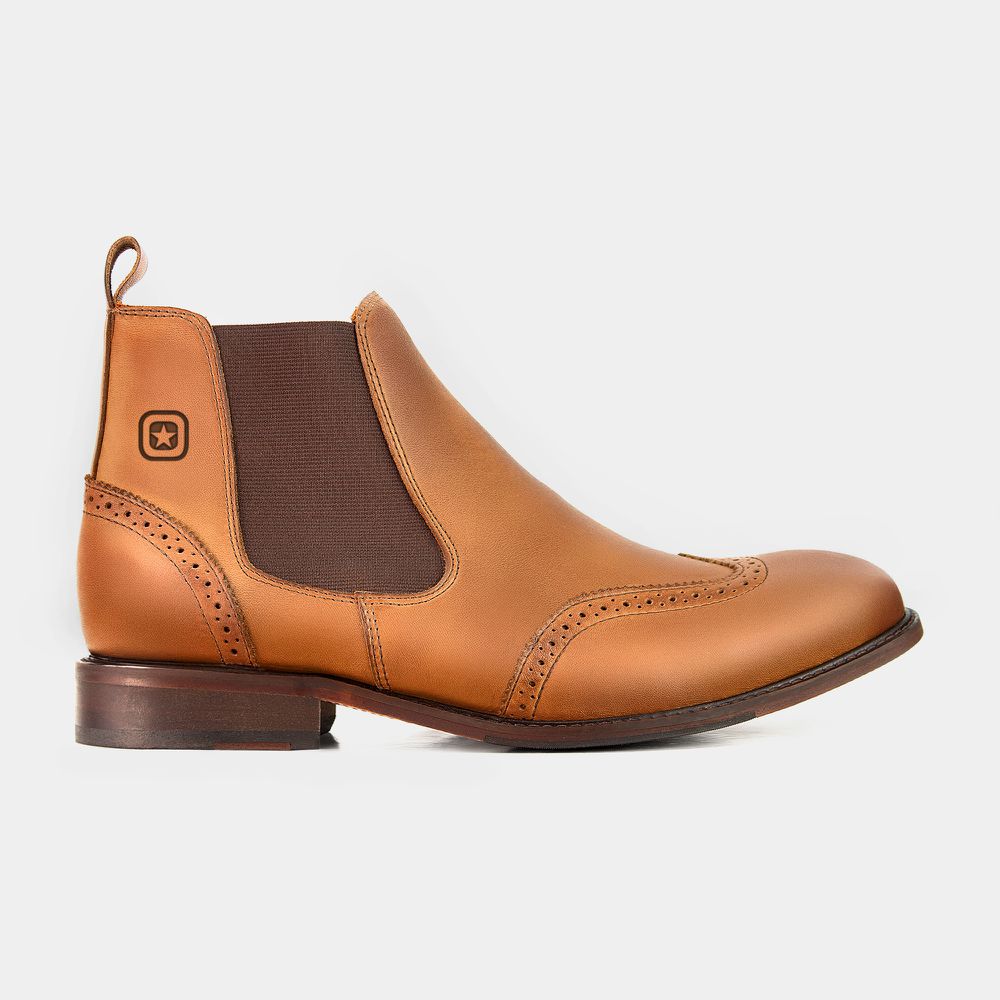 Botina Chelsea Brogue Whisky