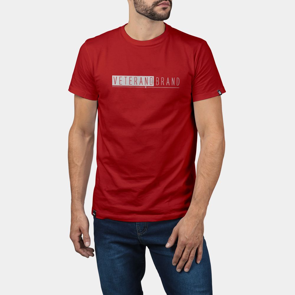 Camiseta Masculina Veterano Brand 2024 Vermelho
