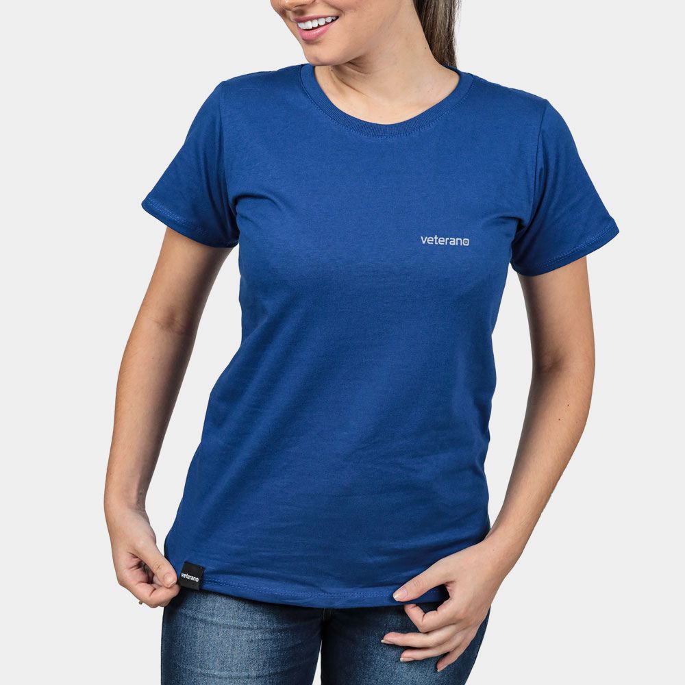 Camiseta Básica Feminina Veterano Azul