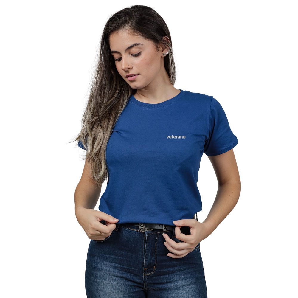 T-Shirt Feminina Básica Azul