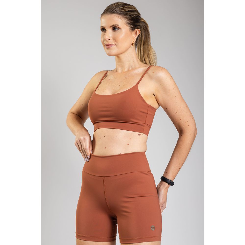 Top Alcinha Fitness - Marrom Canela