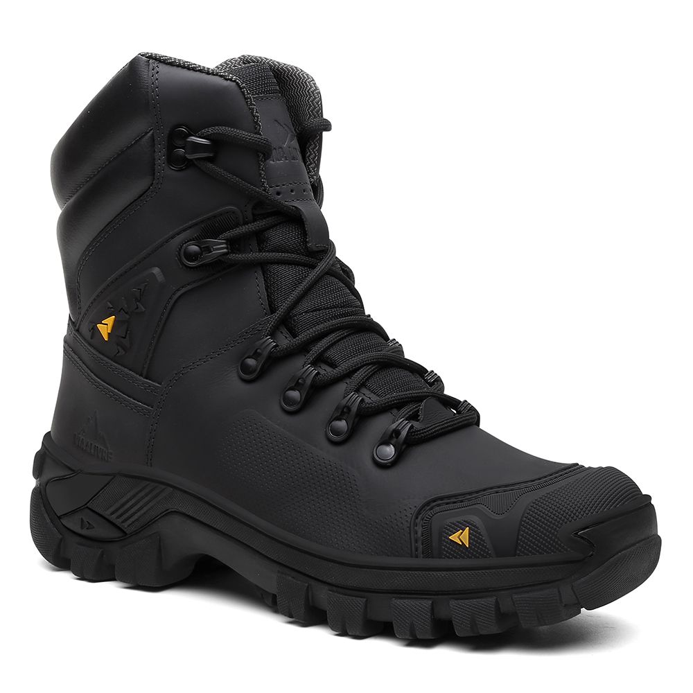 Coturno Vegas em Couro Legítimo Bota Com C.A. 50.885 - Preto - Diamante - Via Livre Boots