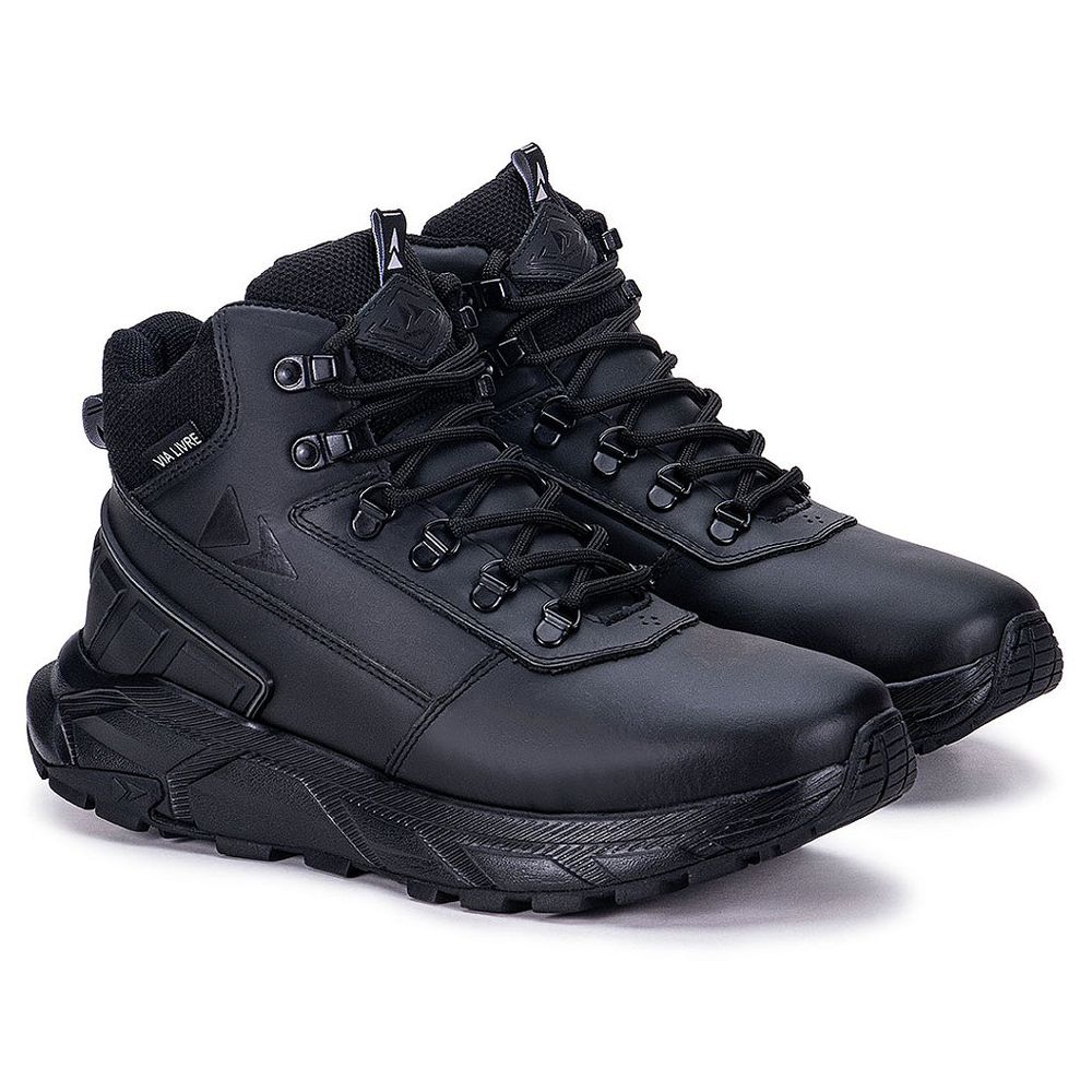Bota Everest Coturno Masculino Couro Resistente So... - Via Livre Boots