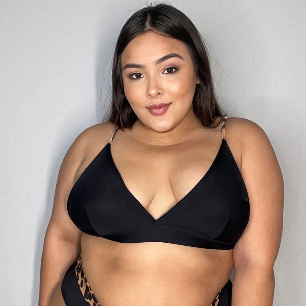 Top de Biquíni Praieira Plus Size Preto com Onça -... - VIA SOL ATACADO