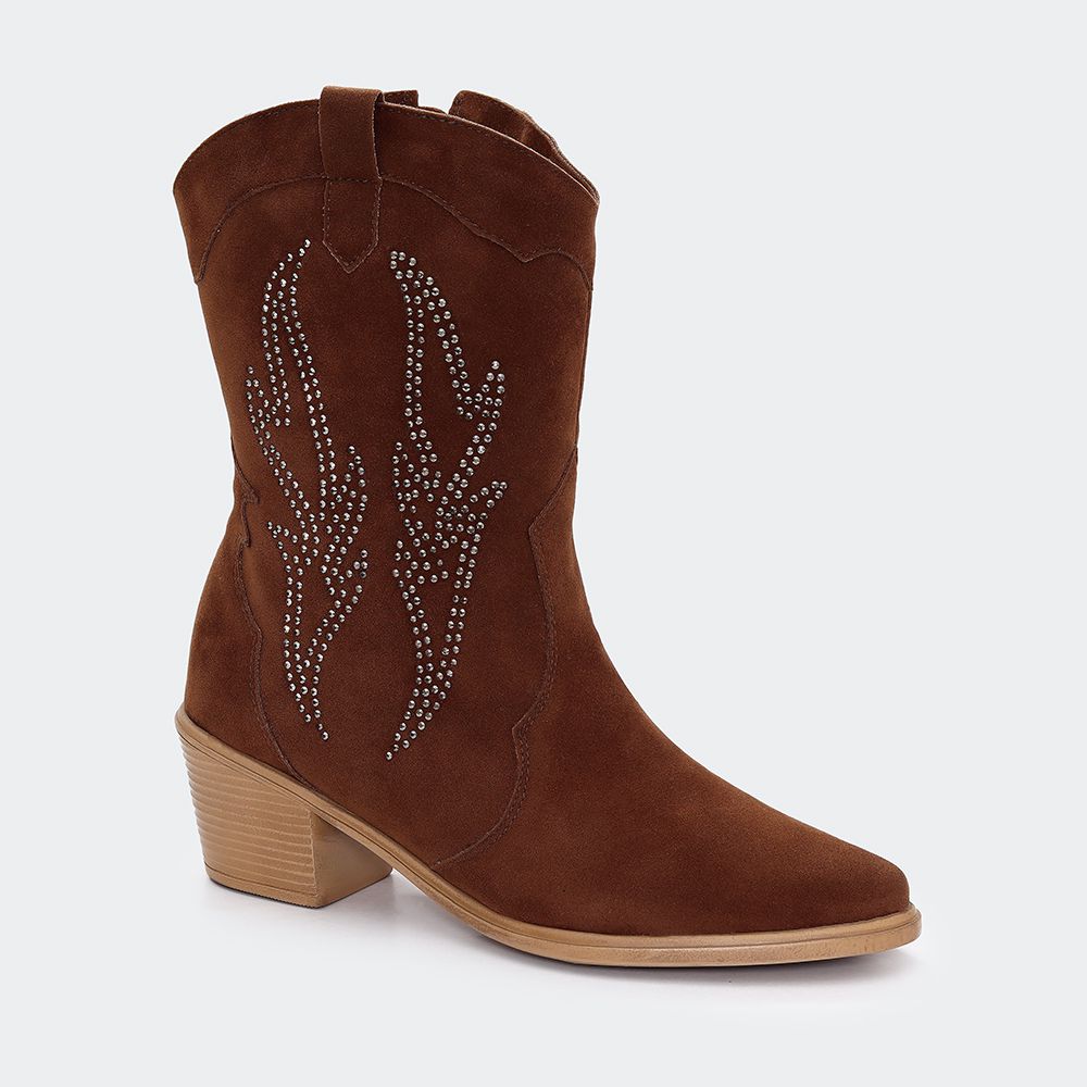 Bota Western Hotfix Camel - Villa Griffe