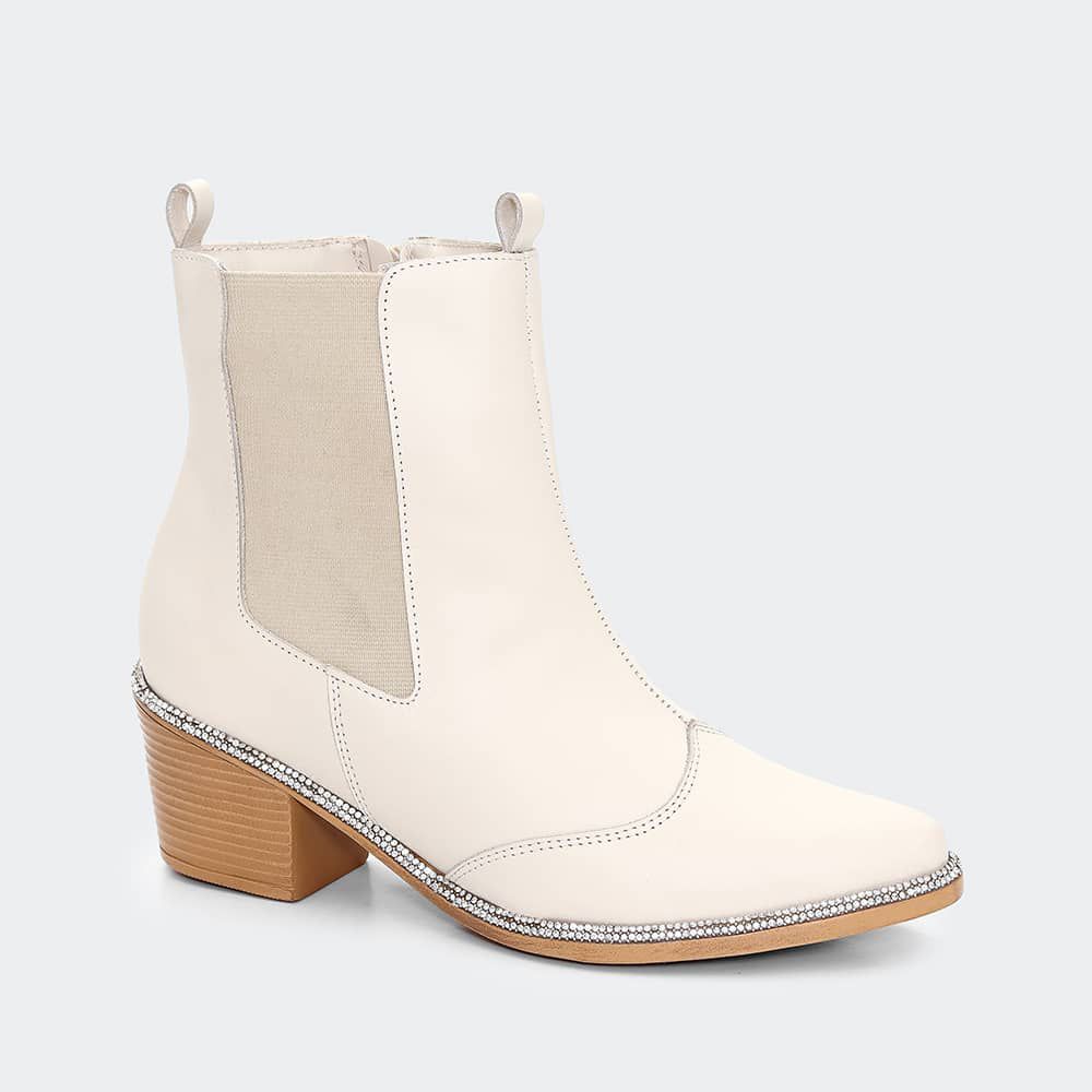 Bota Villa Griffe Western Soft Off White - Villa Griffe