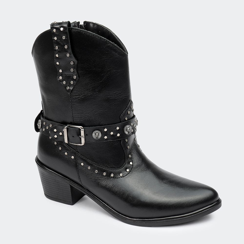 Bota Villa Griffe Western Katy Cano Curto Preto - Villa Griffe