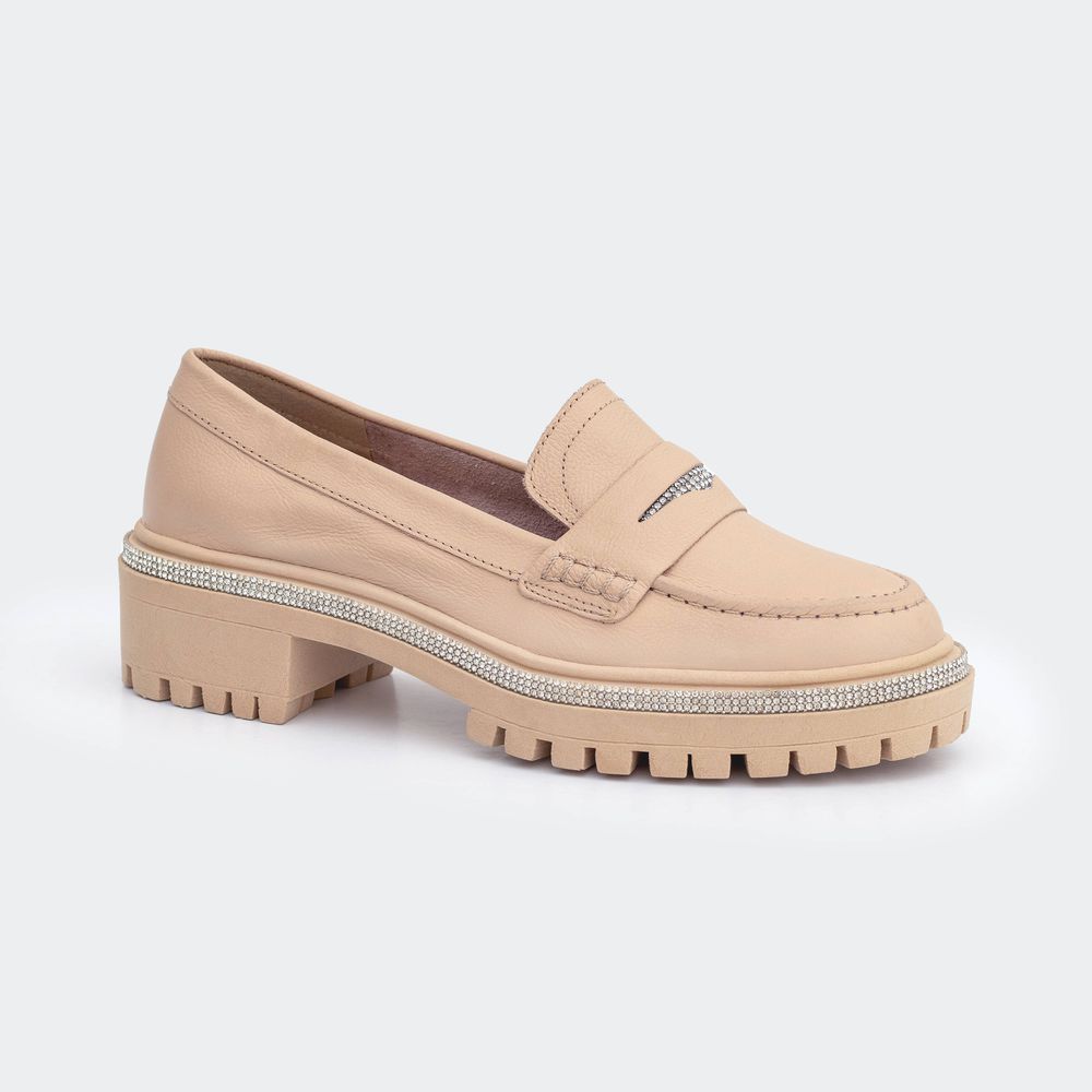 Mocassim Villa Griffe Glam - Duda Nude - Villa Griffe