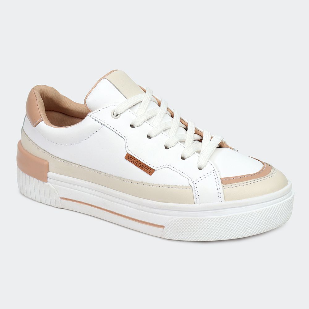 Tênis Sunny Branco Nude Villa Griffe - Villa Griffe
