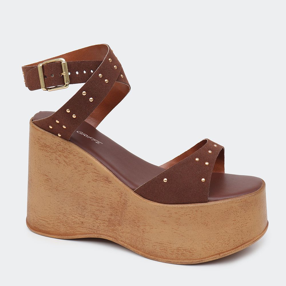 Sandália Flatform Marjorie Café Villa Griffe - Villa Griffe