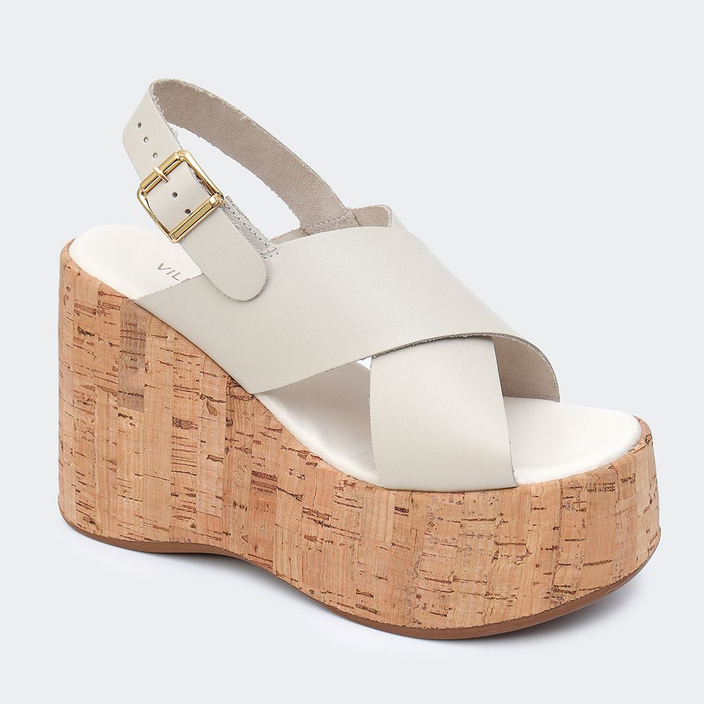 Sandália Flatform Jordana Off White Villa Griffe - Villa Griffe