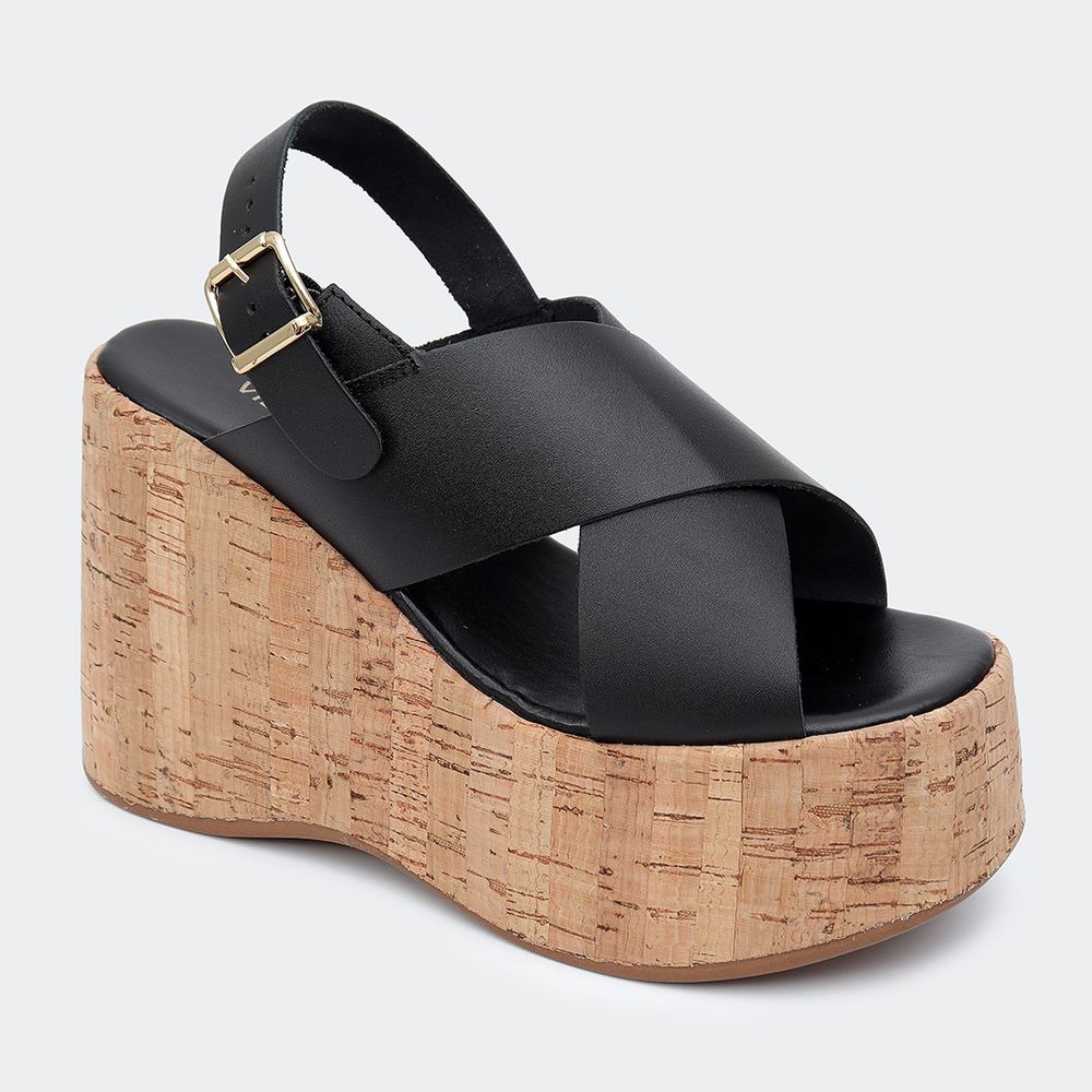 Sandália Flatform Jordana Preta Villa Griffe - Villa Griffe