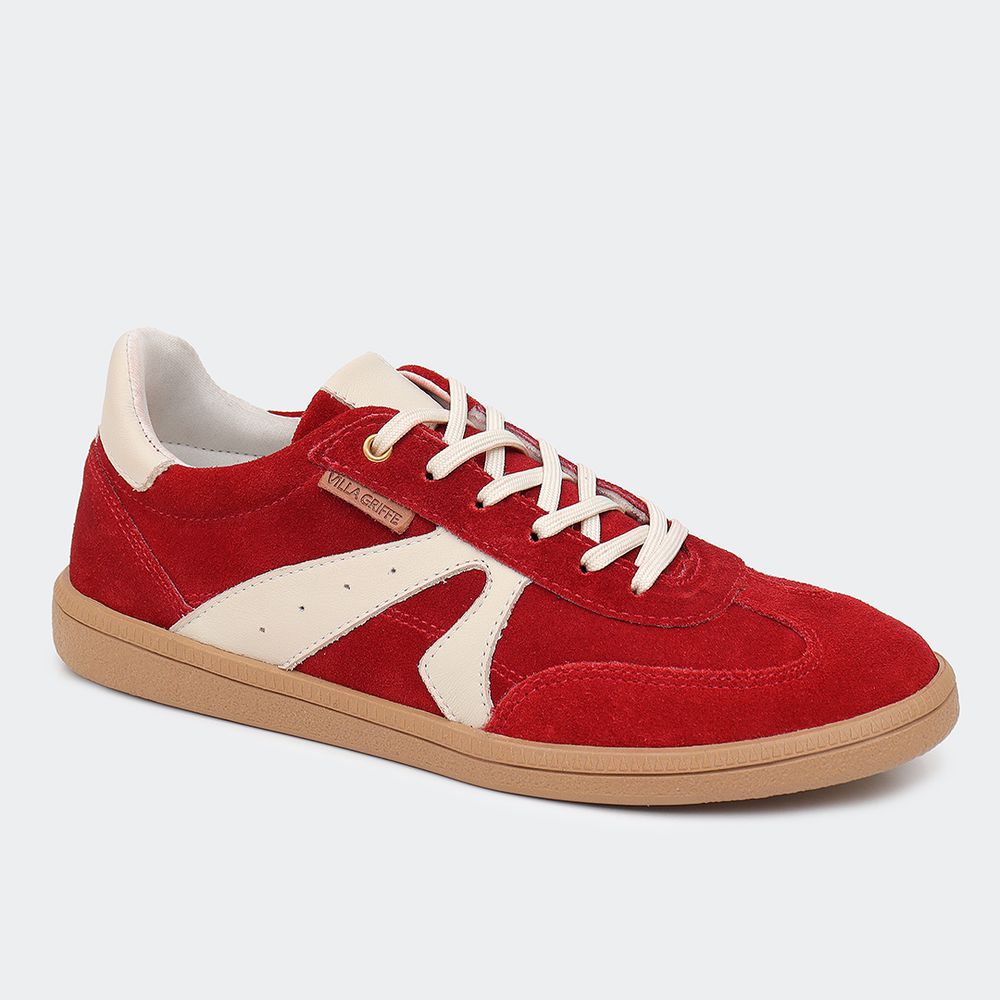 Tênis Jade Camurça Vermelho Villa Griffe - Villa Griffe