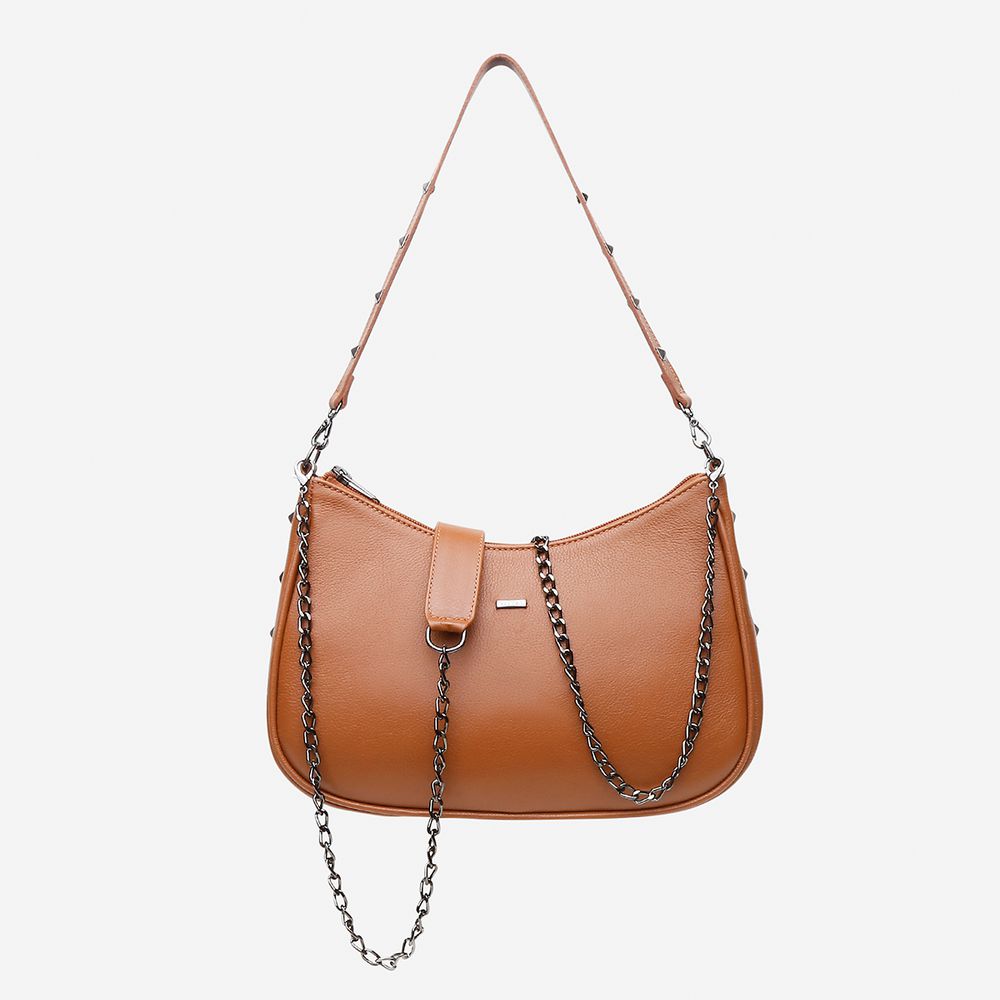 Bolsa Feminina Couro Legítimo Yara com Sparkle e Alça Dupla