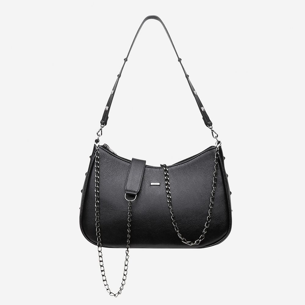 Bolsa Feminina Couro Legítimo Yara com Sparkle e Alça Dupla