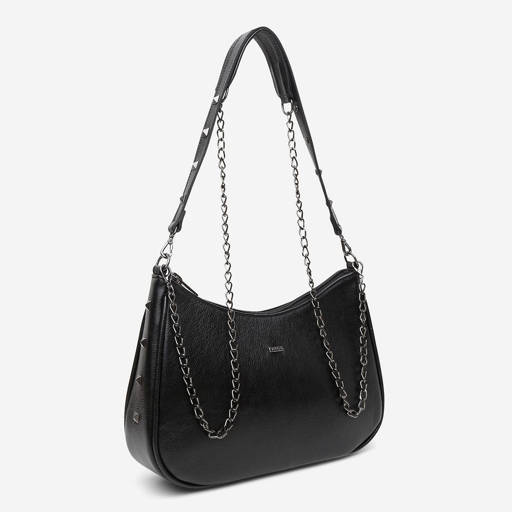 Bolsa Feminina Couro Legítimo Yara com Sparkle e Alça Dupla