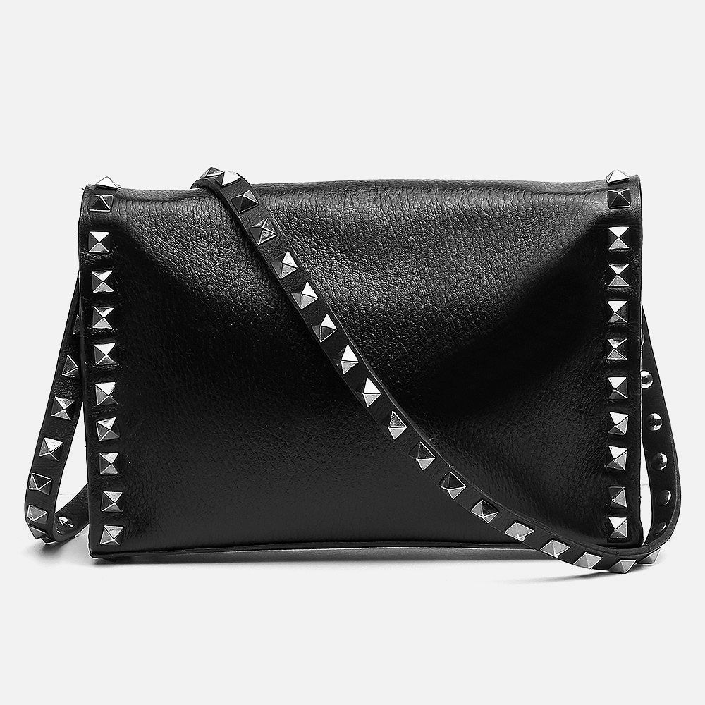 Bolsa Vittal Luxo em Couro Legitimo Preto Rico acabamento de Metais 