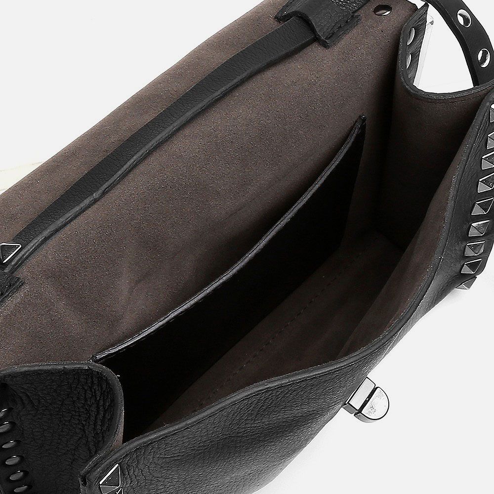 Bolsa Vittal Luxo em Couro Legitimo Preto Rico acabamento de Metais 
