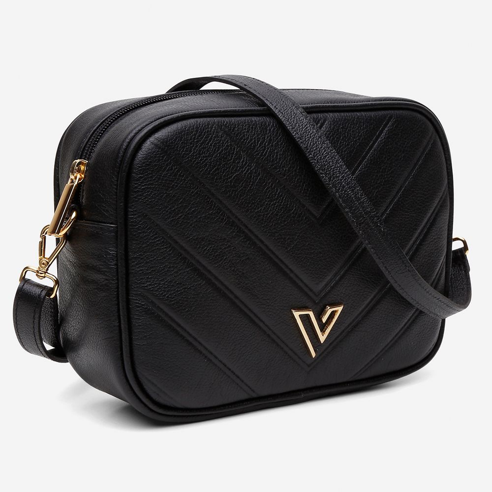 Bolsa Feminina Ana em Couro Legitimo Preto Vittal