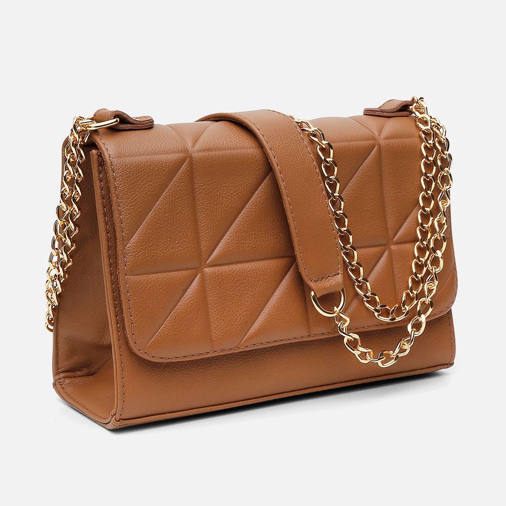 Bolsa Feminina Aline em Couro Legitimo Caramelo Vittal