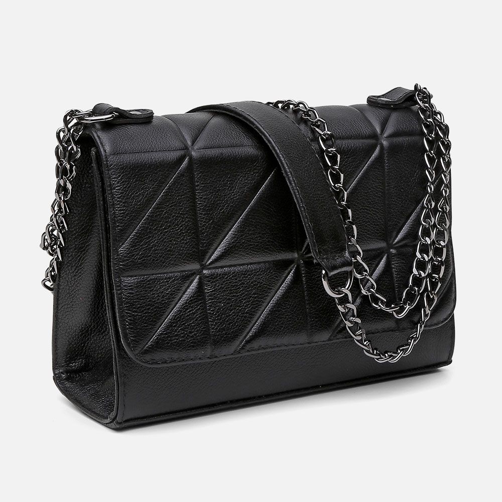 Bolsa Feminina Aline em Couro Legitimo Preta Vittal