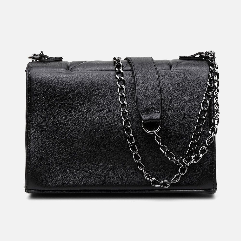 Bolsa Feminina Aline em Couro Legitimo Preta Vittal