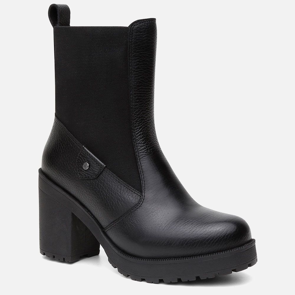 Bota Coturno Feminino Luna Vittal Salto Alto com Elástico Preto 