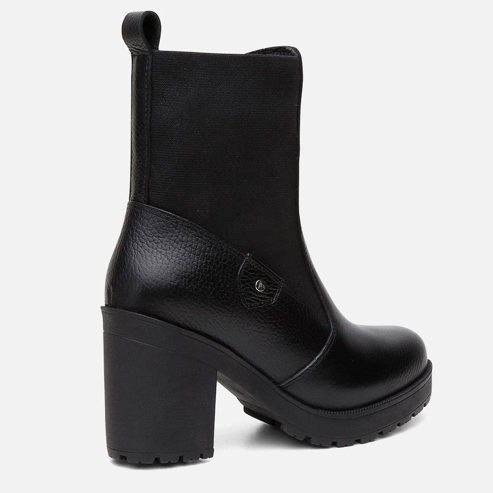 Bota Coturno Feminino Luna Vittal Salto Alto com Elástico Preto 