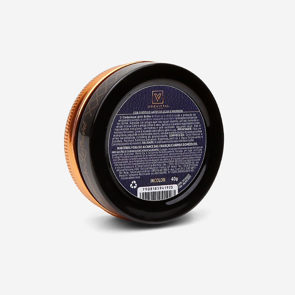 Pasta Premium Incolor Gold Vittal Hidratante de Couro