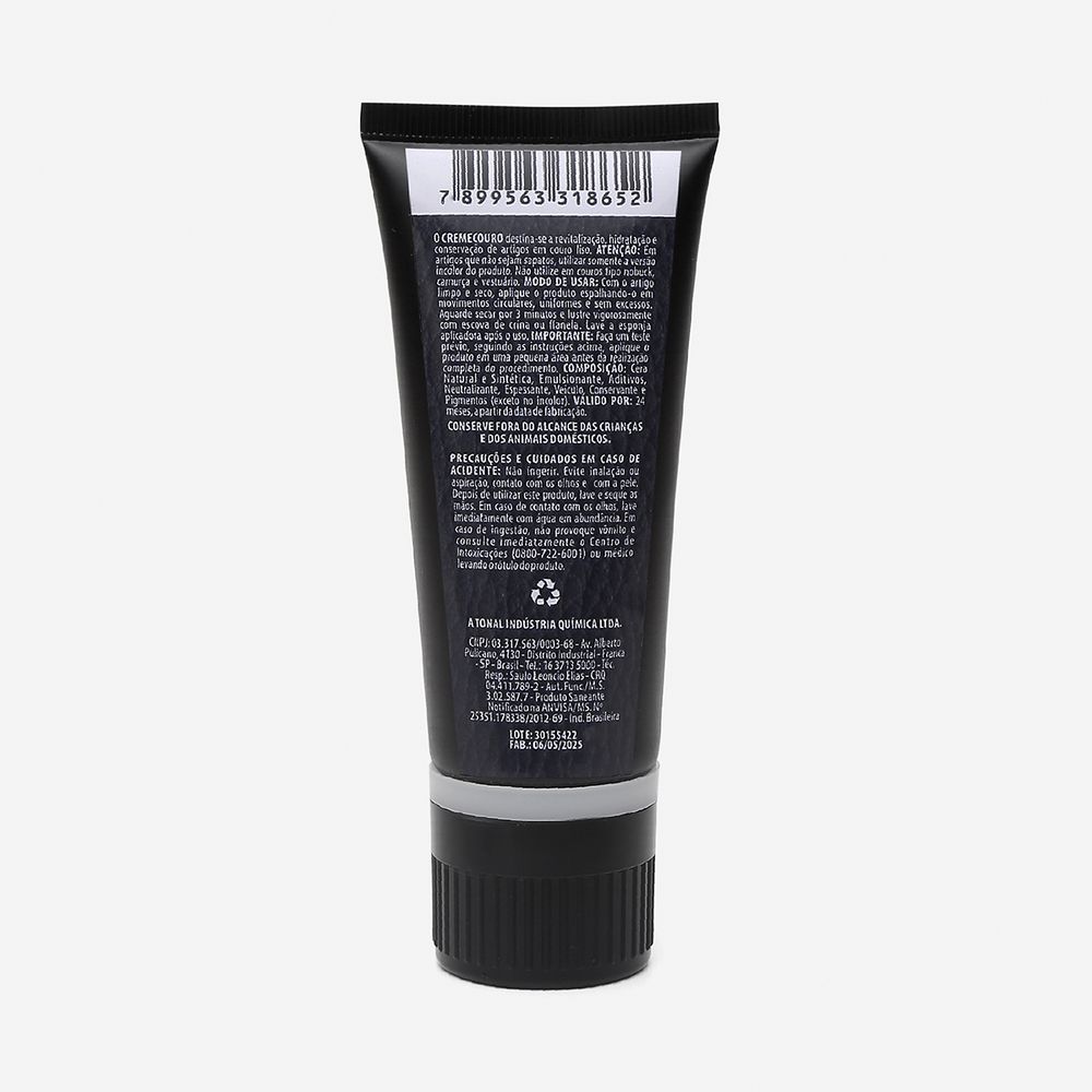 Creme Para Couro Lustrável Vittal Preto
