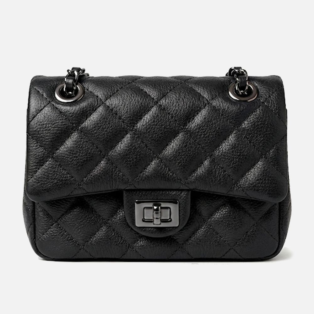 Bolsa Feminina de Couro Legítimo Preto Vittal Cecilia