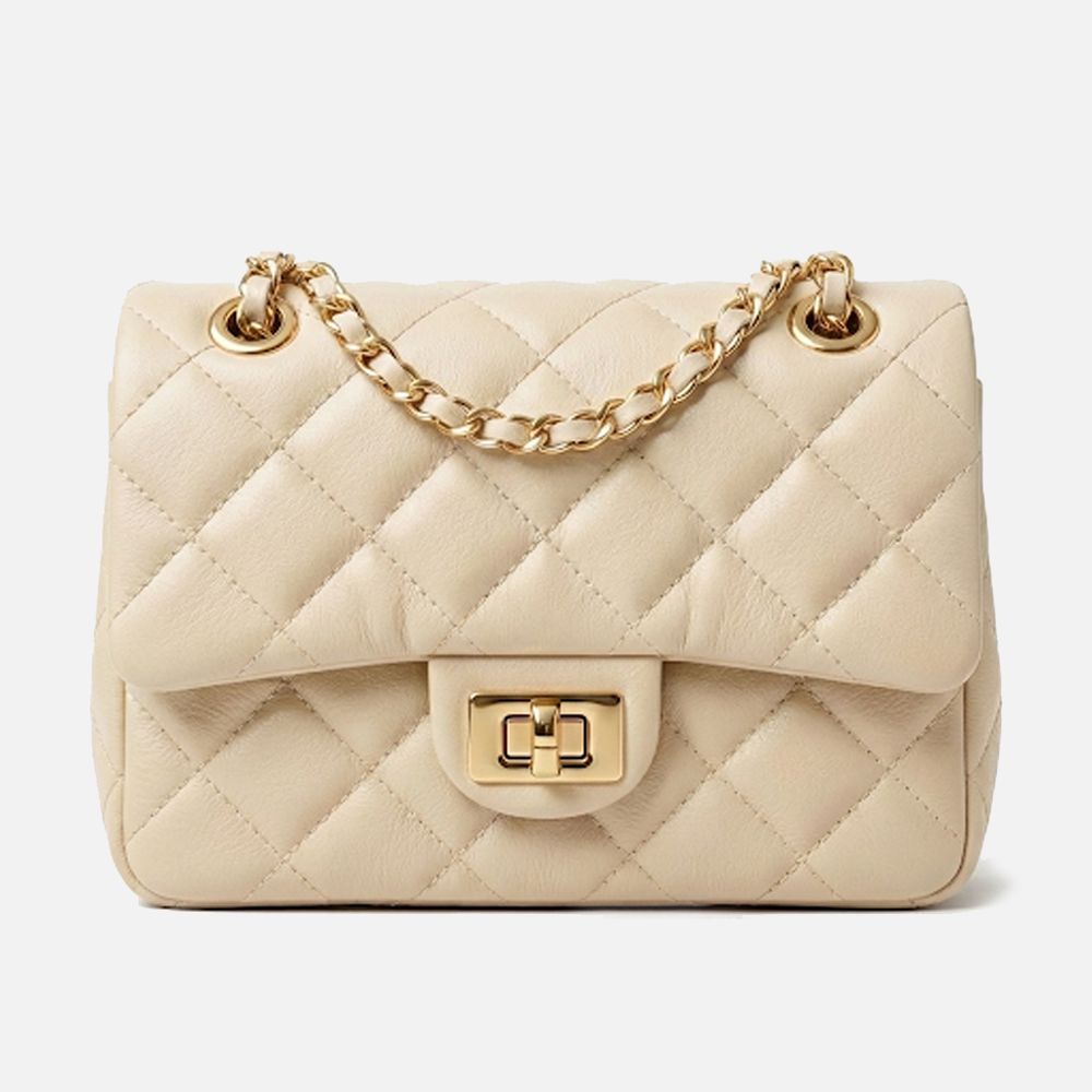 Bolsa Feminina de Couro Legítimo OffWhite Vittal Cecilia