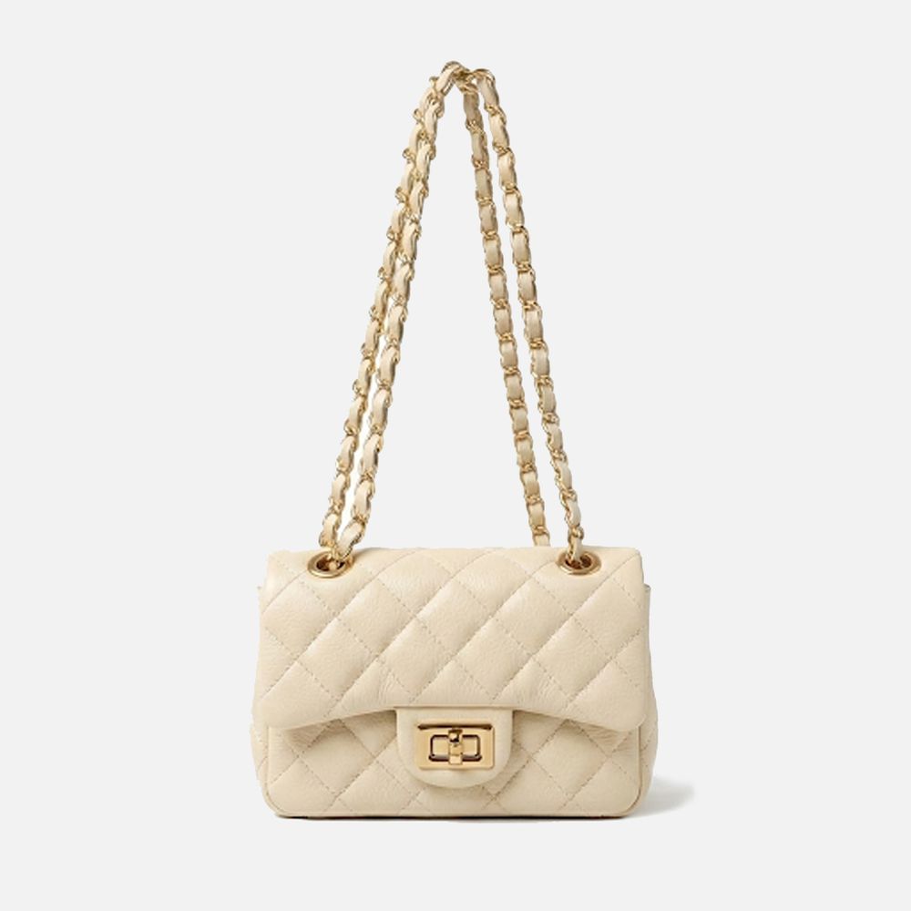 Bolsa Feminina de Couro Legítimo OffWhite Vittal Cecilia