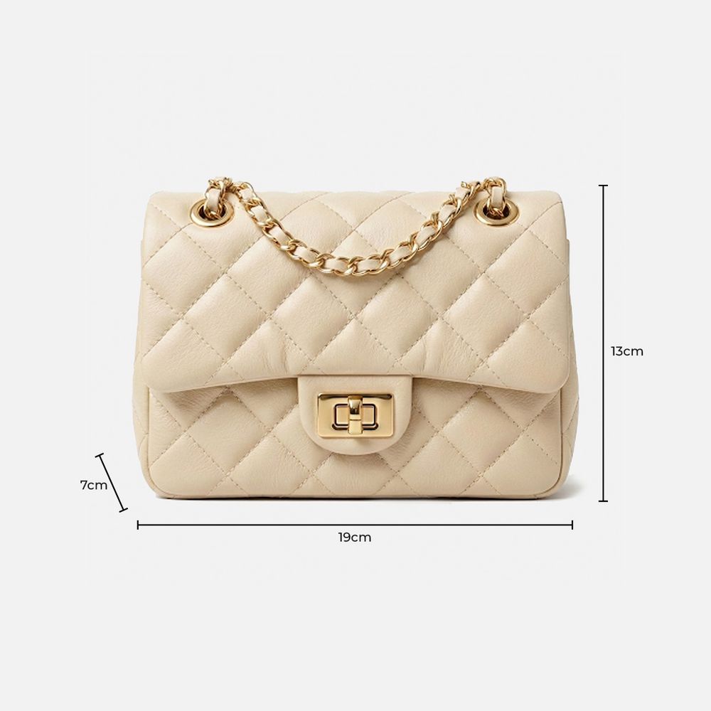 Bolsa Feminina de Couro Legítimo OffWhite Vittal Cecilia