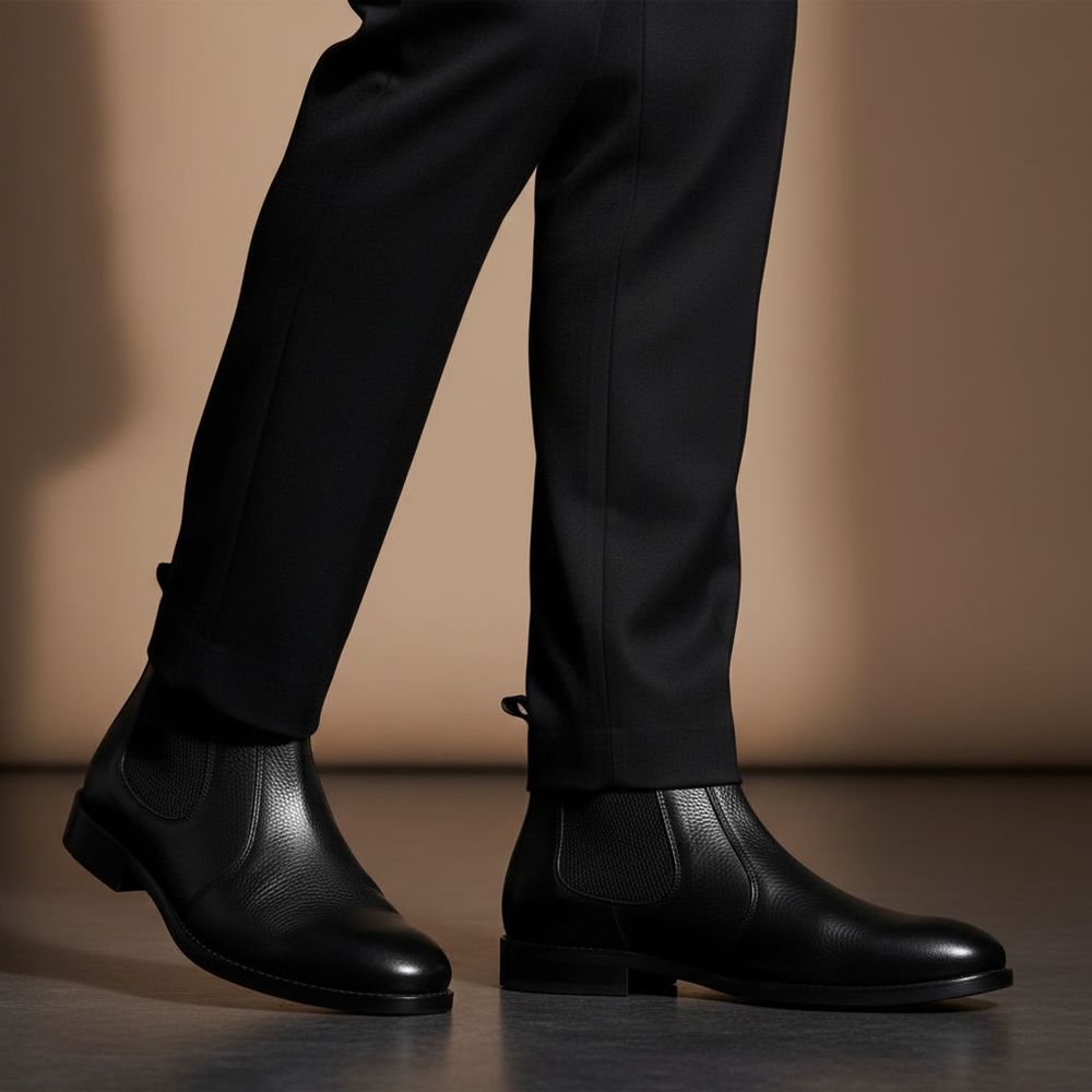 Bota Masculina Chelsea London Vittal em Couro Legítimo Preto