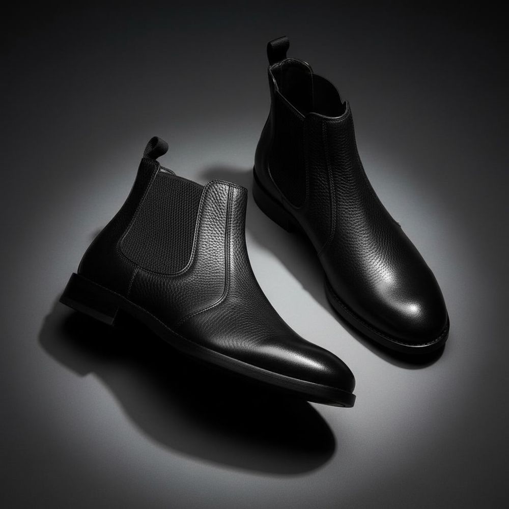 Bota Masculina Chelsea London Vittal em Couro Legítimo Preto