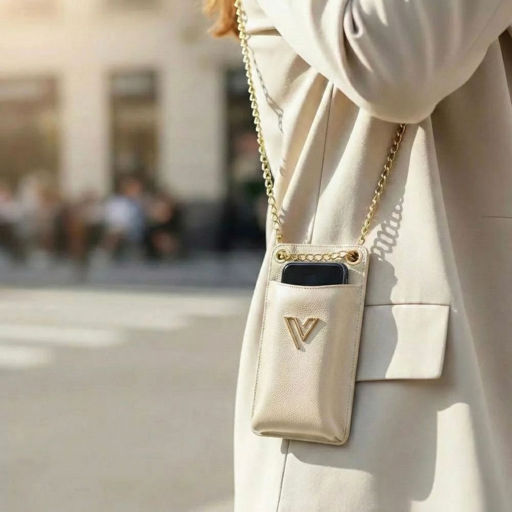 Porta Celular Vittal Kátia em Couro OffWhite