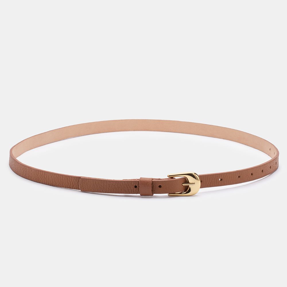 Cinto Feminino Vittal Lia Couro Caramelo Fivela de Pino